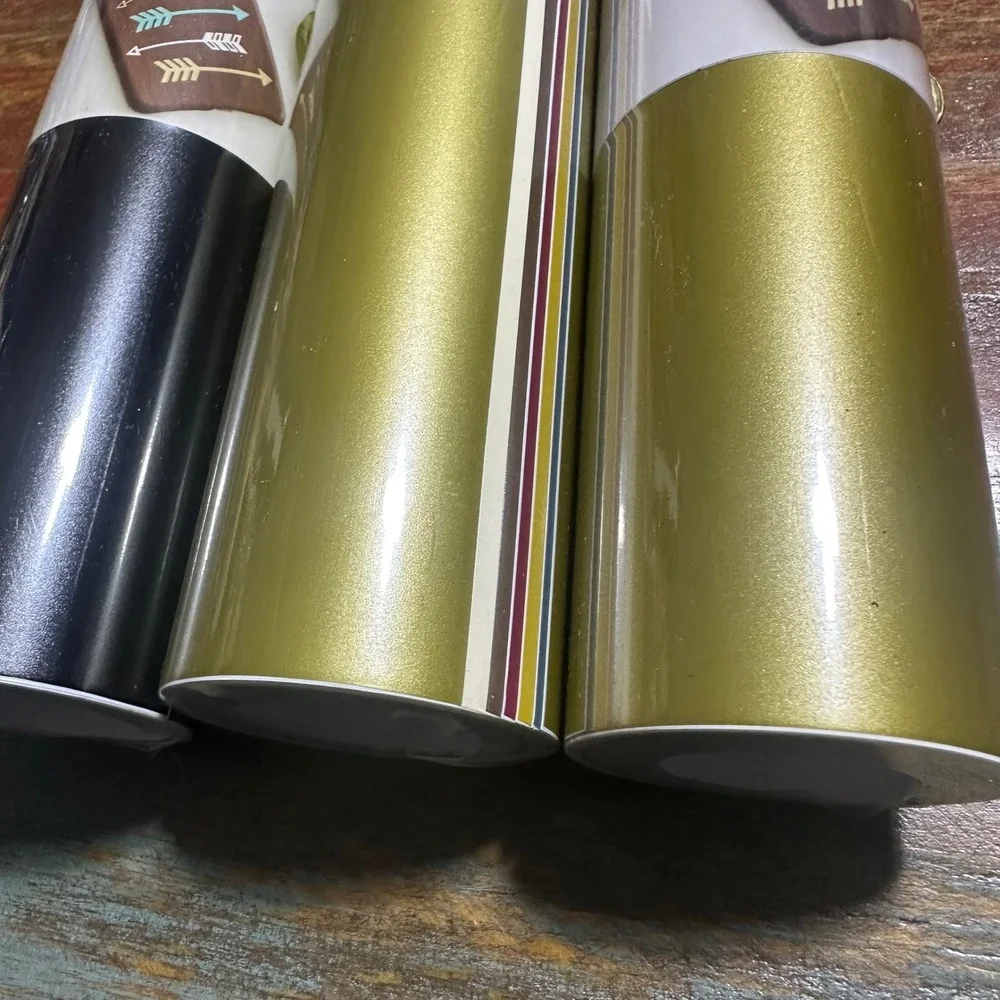 Cricut Premium Vinyl Removable Matte 12x48 Black Gold Essentials Sampler 3 Rolls